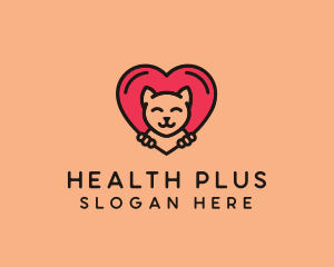 Pet Cat Heart  logo design