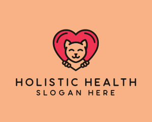 Pet Cat Heart  logo design