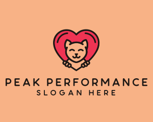 Pet Cat Heart  logo design