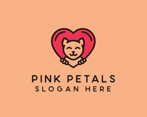 Pet Cat Heart  logo design