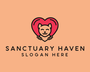 Pet Cat Heart  logo design