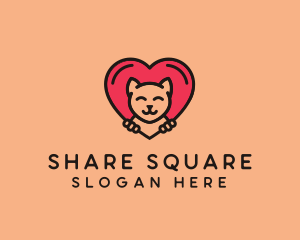 Pet Cat Heart  logo design