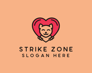 Pet Cat Heart  logo design