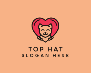 Pet Cat Heart  logo design