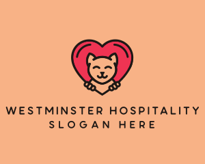 Pet Cat Heart  logo design