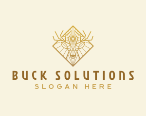 Deer Stag Antlers logo design