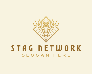 Deer Stag Antlers logo design