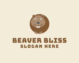 Happy Wildlife Beaver  logo design