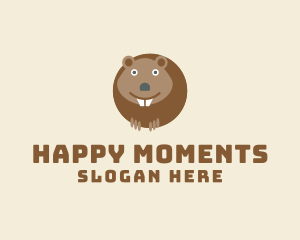 Happy Wildlife Beaver  logo design