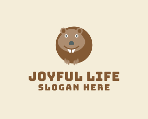 Happy Wildlife Beaver  logo design