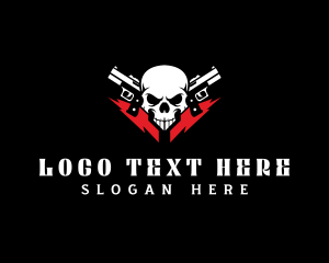 Pistol Firearm Skull logo