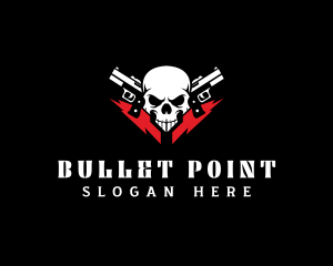 Pistol Firearm Skull logo design