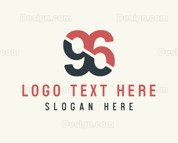 Diagonal Strikethrough Number 96 Logo