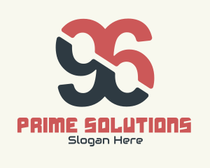 Diagonal Strikethrough Number 96  logo design