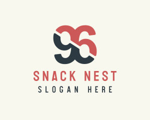 Diagonal Strikethrough Number 96  logo design