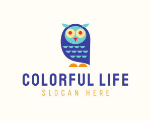 Cute Colorful Owl  logo design