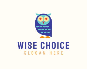 Cute Colorful Owl  logo design