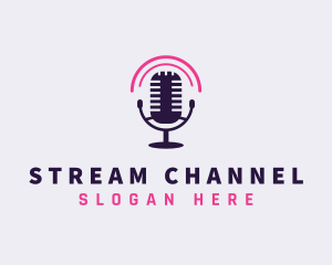 Mic Podcast Streaming logo design