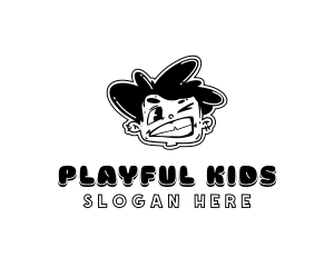 Cartoon Kid Boy logo design