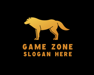 Golden Wild Wolf Logo