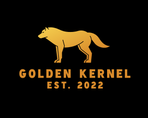 Golden Wild Wolf logo design