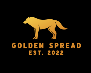 Golden Wild Wolf logo design