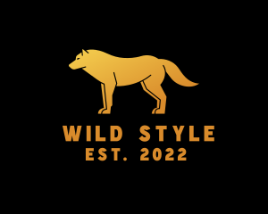 Golden Wild Wolf logo design