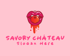 Naughty Juicy Tomato Lips logo design