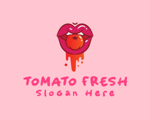 Naughty Juicy Tomato Lips logo design