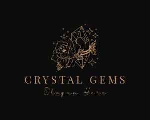 Flower Crystal Gem logo design