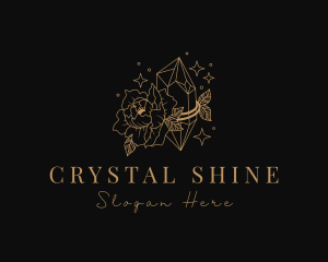 Flower Crystal Gem logo design