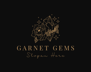 Flower Crystal Gem logo design