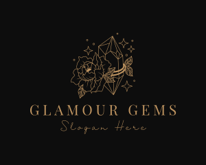 Flower Crystal Gem logo design