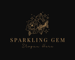 Flower Crystal Gem logo design