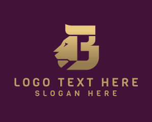 Golden Lion Letter B logo
