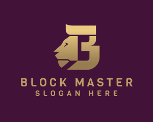 Golden Lion Letter B logo design