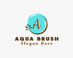 Organic Paint Brush logo design