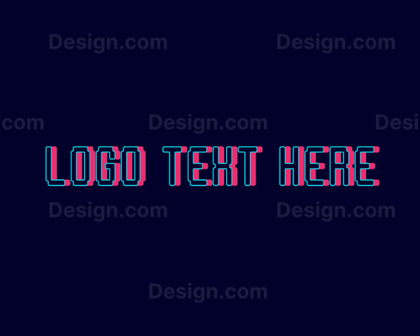 Tech Neon Glitch Logo