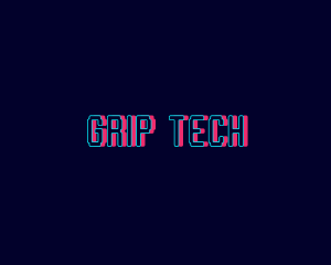 Tech Neon Glitch logo design