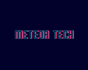 Tech Neon Glitch logo design