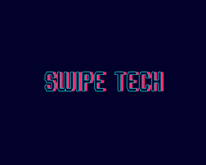 Tech Neon Glitch logo design