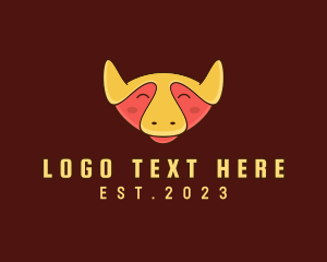 Happy Cute Bull logo