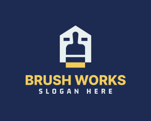 House Paint Brush Remodel logo design