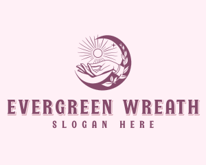 Wellness Hand Moon logo design