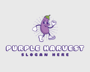 Funny Eggplant Mascot logo design