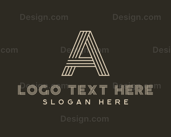 Minimalist Stripes Letter A Logo