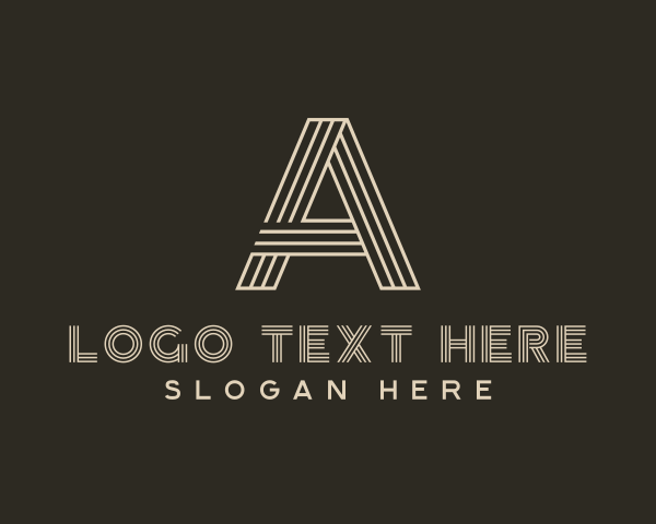 Minimalist Stripes Letter A logo