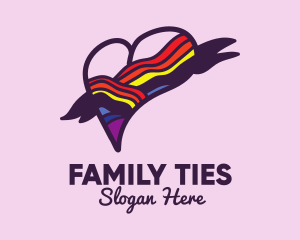 Festive Rainbow Heart Banner logo design