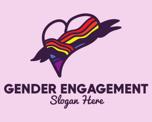 Festive Rainbow Heart Banner logo