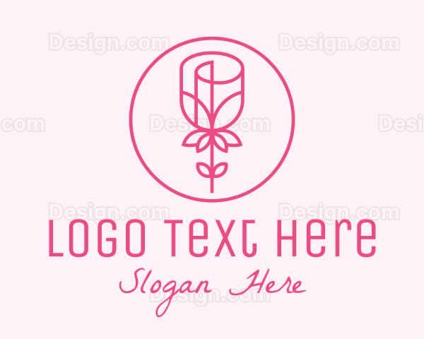 Minimalist Pink Rose Logo